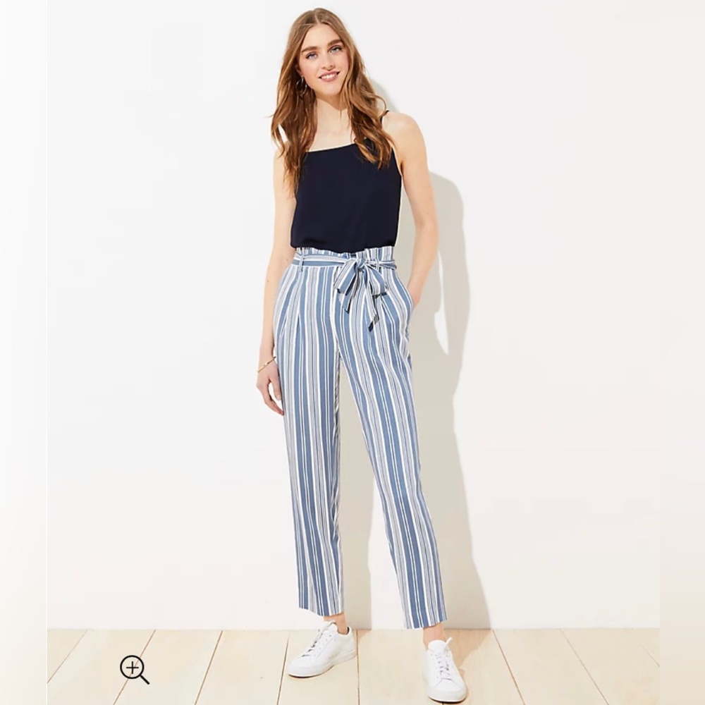Loft Striped Paper Bag Pants